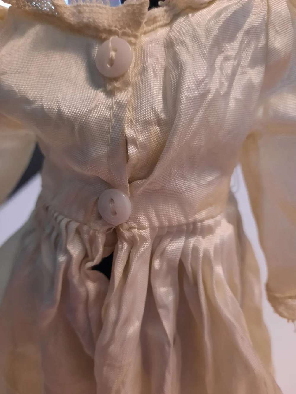 Vintage Ivory Doll Dress with Full Skirt